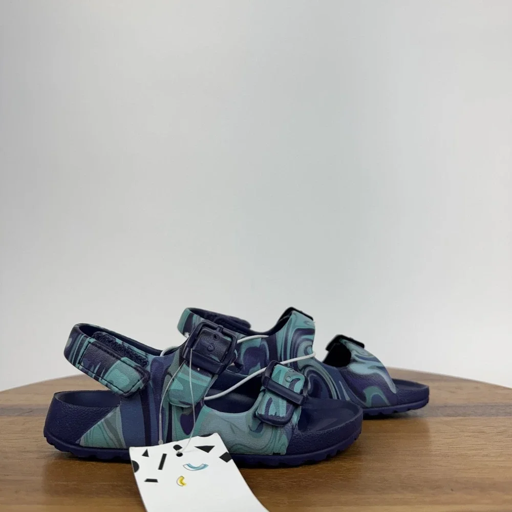 New Little Kids Harper Canyon‎ Eva Blue Marbled Rubber Strappy Sandals 8 C